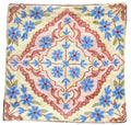 Chain Stitch Cushion Covers Handmade Kashmir Crewel Artsilk Hand Embroidered Crocheted Multi-Color Floral Design Set of 6 pieces