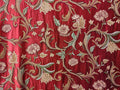 Crewel Fabric Hand Embroidered Kashmir Wool on Velvet Upholstery and Drapery Fabric Beige 60" x 1 Yard (By the Yard)